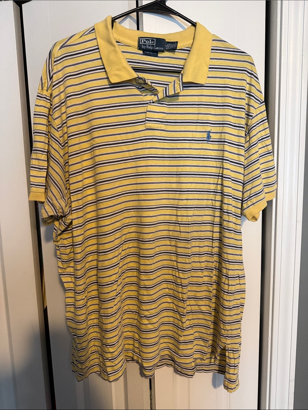 Polo by Ralph Lauren Yellow Navy White Striped Polo Shirt